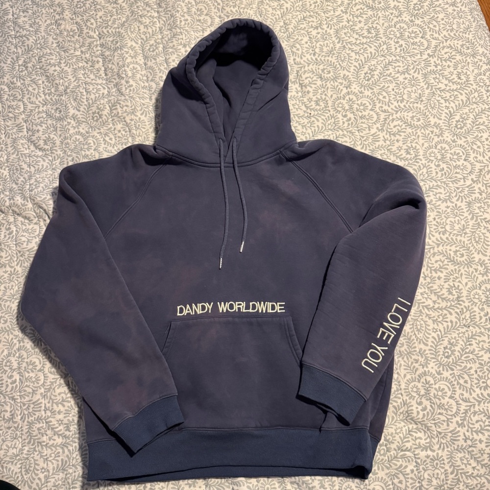 Dandy Worldwide "Words of Affirmation" Oversized Lux Hoodie in Blue